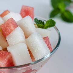 Indonesian Es Buah Mixed Fruit Ice Dessert Close Up