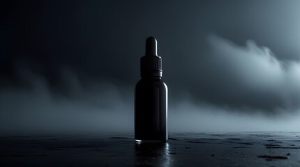 Mysterious Dark Cosmetic Mockup with Thick Fog and Shadows