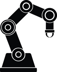 Fototapeta premium Mechanical arm silhouette vector art illustration and minimal black and white design