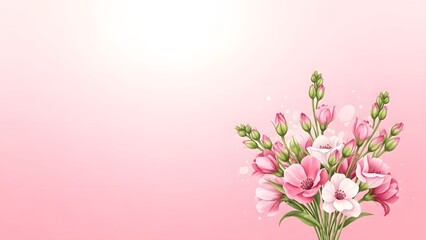 Fototapeta premium Happy mothers day bouquet of pink and white flowers