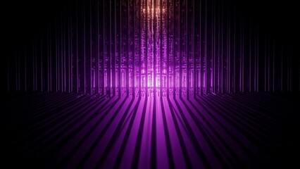 Abstract matrix style falling vertical purple digital rain lines