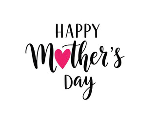 Happy mother's day heart isolated on transparent background