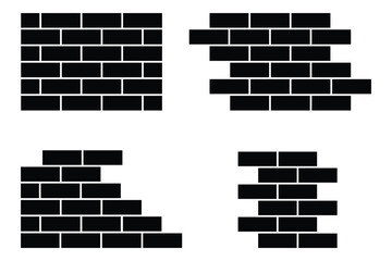 Brick wall build stack stonewall business house. Brick stone icon wall construction architecture vector. Construction Pattern Illustration Vector Format.
