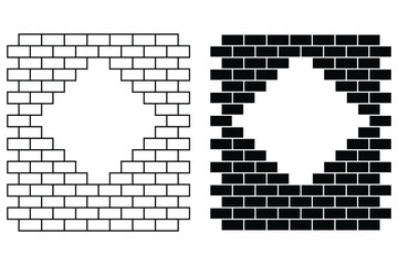 Brick wall build stack stonewall business house. Brick stone icon wall construction architecture vector. Construction Pattern Illustration Vector Format.