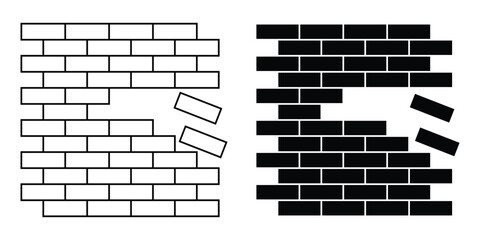 Brick wall build stack stonewall business house. Brick stone icon wall construction architecture vector. Construction Pattern Illustration Vector Format.