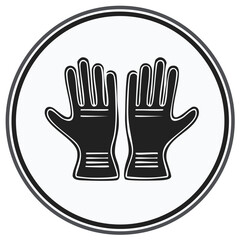Obraz premium Protective Work Gloves Icon Black and White Safety Symbol Vector Illustration