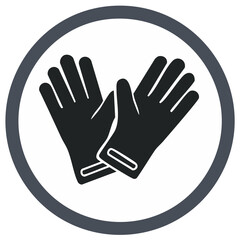 Obraz premium Gloves icon in a circle