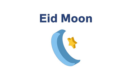 Obraz premium Eid Moon Symbol: A serene depiction of the crescent moon and star, symbolizing the joyous occasion. A visual representation that is perfect for any festive celebrations.