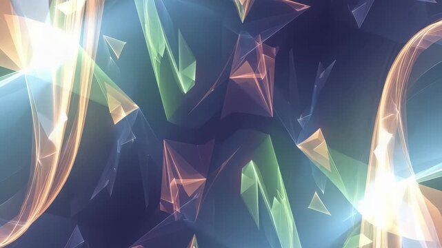 Abstract Geometric Shapes Background with Blue and Orange Tones