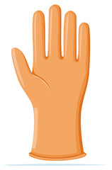 Obraz premium Single orange household cleaning glove vector graphic symbolizing protection