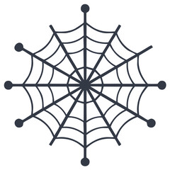 Obraz premium Stylized dark spider web graphic icon for Halloween and internet network concepts