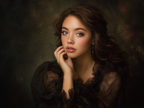 Baroque Style Portrait With Classical Dramatic Lighting