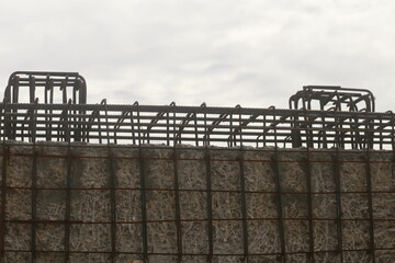 Reinforced Concrete Bridge Pier Under Construction