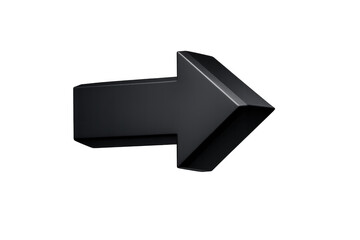 Obraz premium Sleek dark arrow pointing right on a transparent background image.