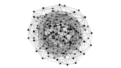 Complex network diagram isolated on transparent background isolated on white background