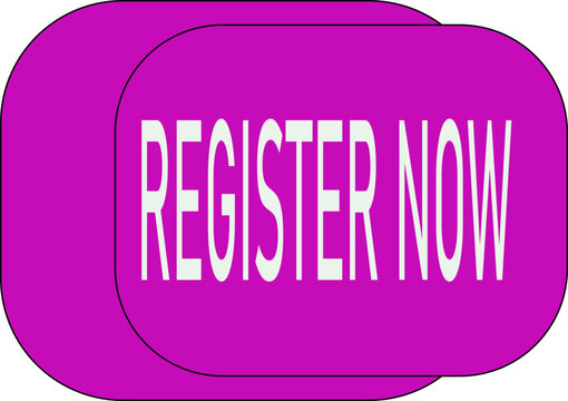 Register now icon, label or tag with loudspeaker. Modern registration sign. Vector illustration.register now vector web button. Web button with action of register now. UI button.