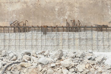 Reinforced Concrete Bridge Pier Under Construction