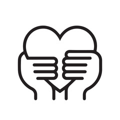 Fototapeta premium A black line drawing of two fists forming a heart shape