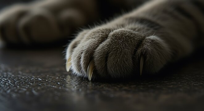 Closeup of Cat Paws on Carpet