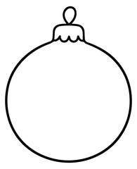 Obraz premium Hand drawn line art illustration of a christmas ornament depicting a blank bauble for festive holiday designs
