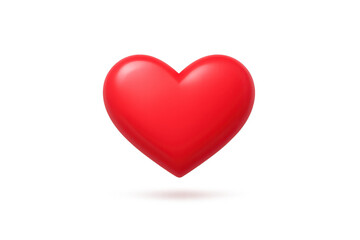 Glossy Red Heart on a transparent background for Valentine's Day use.