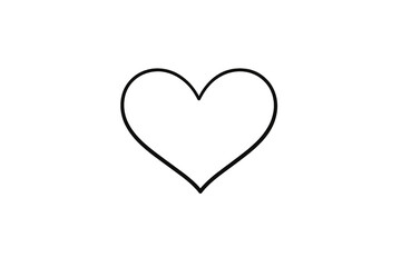 Isolated heart outline on a transparent background for design needs