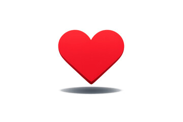 Red Heart with a Soft Shadow on a transparent background design graphic.