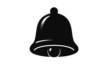 Shiny Black Notification Bell with a transparent background illustration.