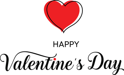 Romantic happy Valentine&rsquo;s Day typography design with playful lettering for love-themed greetings and festive celebrations