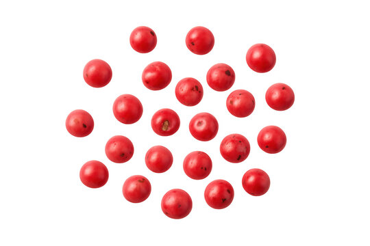 Pink peppercorns isolated on transparent background