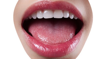 Close up of humen Open mouth isolated on the white background 