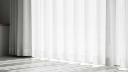 Soft daylight through white sheer curtains in minimal interior