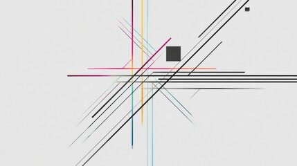 Colorful Geometric Lines on a Light Background in Abstract Design