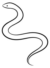 Fototapeta premium Simple line art illustration of a snake depicting its curled outline for animal themed designs