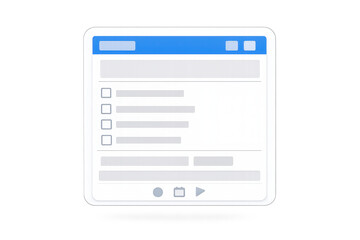 Form Interface on a transparent background, UI element presentation.
