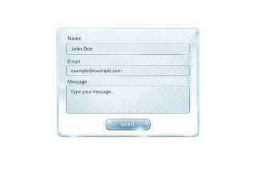 Contact form with transparent background, clean UI and sleek design