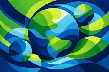 Abstract Earth illustration with multiple globes