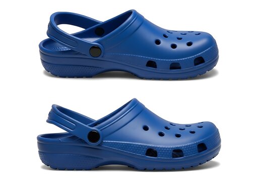 Blue crocs clog shoe for casual wear isolated on white background