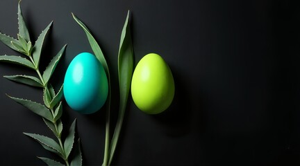Neon Easter Egg Composition - Cyber Trend Still Life for Commercial Use