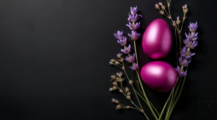 Modern Minimalist Easter Flat Lay with Fuchsia
