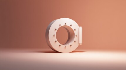 Modern Minimalist White Circular Object with Metal Studs Design