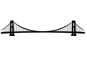 Fototapeta premium Silhouette of a bridge on a transparent background stock illustration