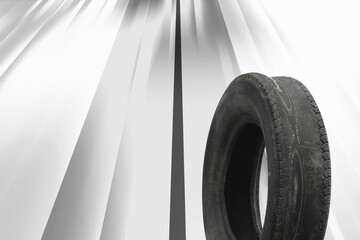 pattern of damaged tire for advertising tire shop or car tire shop