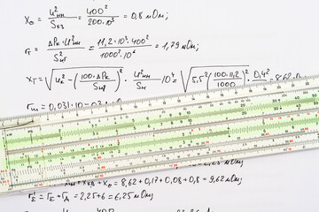 Slide rule and equations