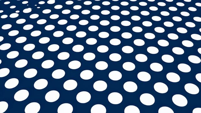 Abstract polka dot pattern on dark blue background with perspective view