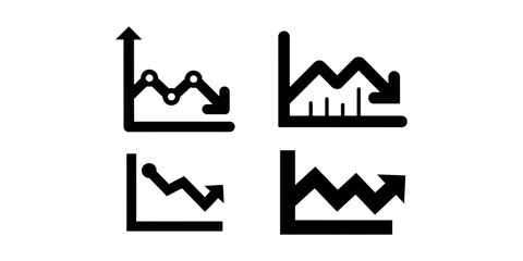 Variety of business graphs and charts icons for data analysis and statistics