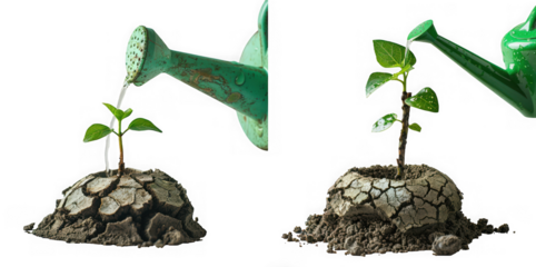 plant growth stages with watering can on transparent background high quality professional detailed modern elegant stylish