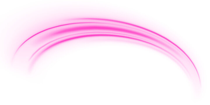 Futuristic digital purple neon lines show pink wave motion, glowing energy flow, streaks,  curves. Speed and abstract technology streams create dynamic vector PNG.