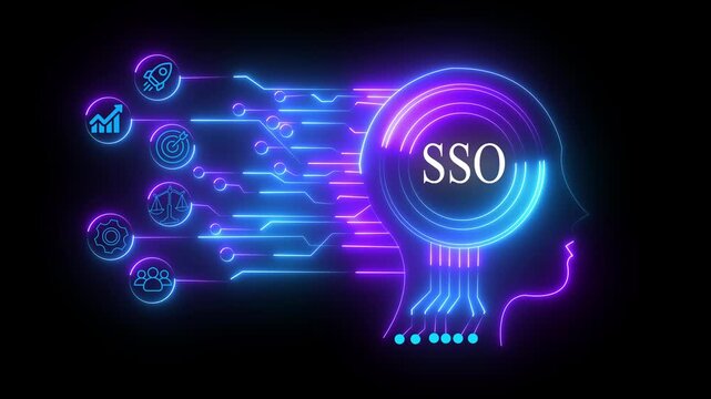 Single Sign-On (SSO) Explained | One Login for Multiple Applications black background 4k .