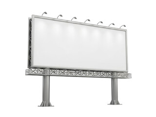 Obraz premium Blank billboard advertising board isolated on transparent background
